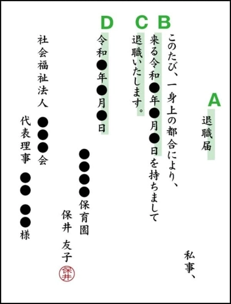 退職届の見本